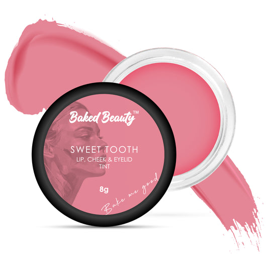 Lip and Cheek Tint for Hydrating Lips Enriched with Vitamin E and Shea Butter, Sweet Tooth - 8g