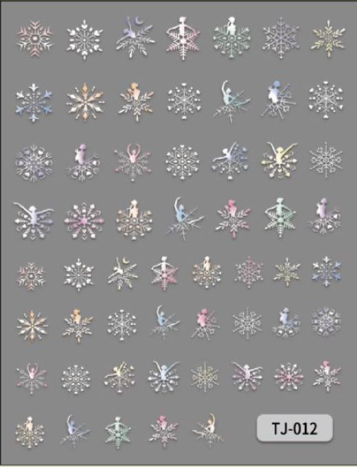 5D Self-Adhesive Nail Art Stickers - Snowflakes 012