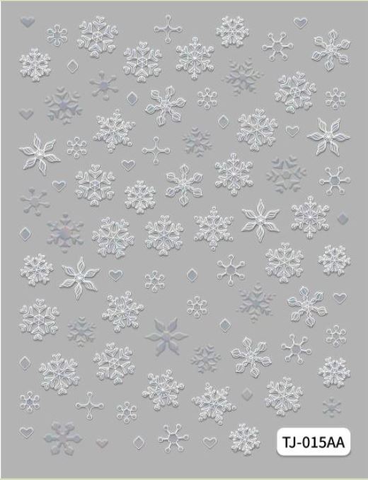 5D Self-Adhesive Nail Art Stickers - Snowflakes 015