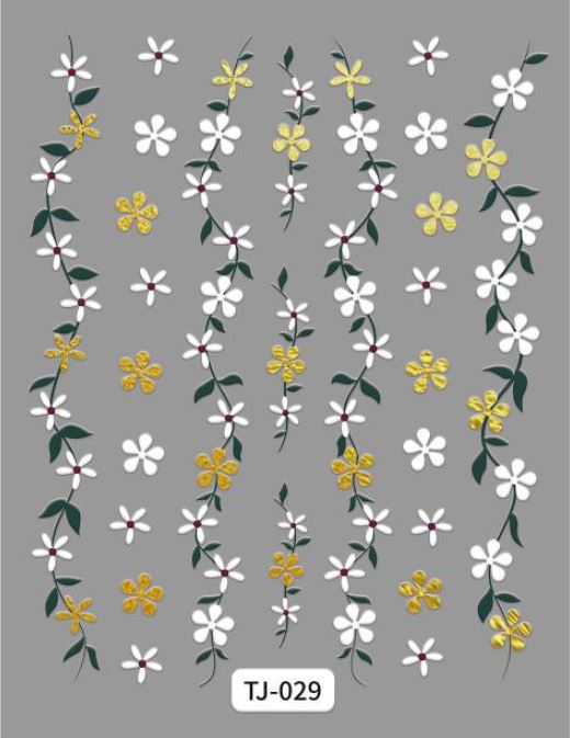5D Self-Adhesive Nail Art Stickers - Flowers 029