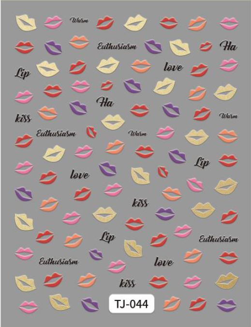 5D Self-Adhesive Nail Art Stickers - Kiss 044