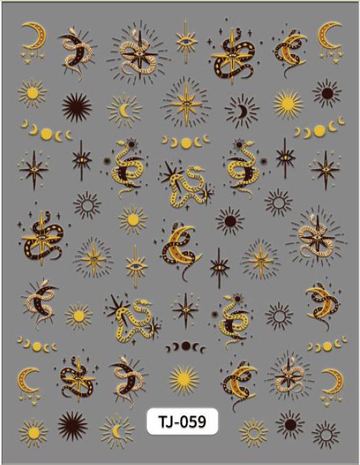 5D Self-Adhesive Nail Art Stickers - Snakes 059