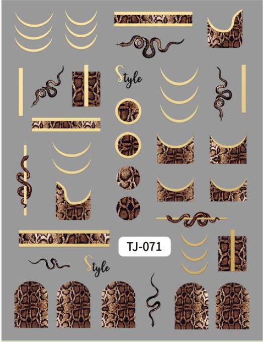 5D Self-Adhesive Nail Art Stickers - Snakes 071