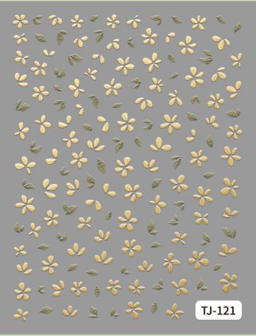 5D Self-Adhesive Nail Art Stickers - Flowers 121