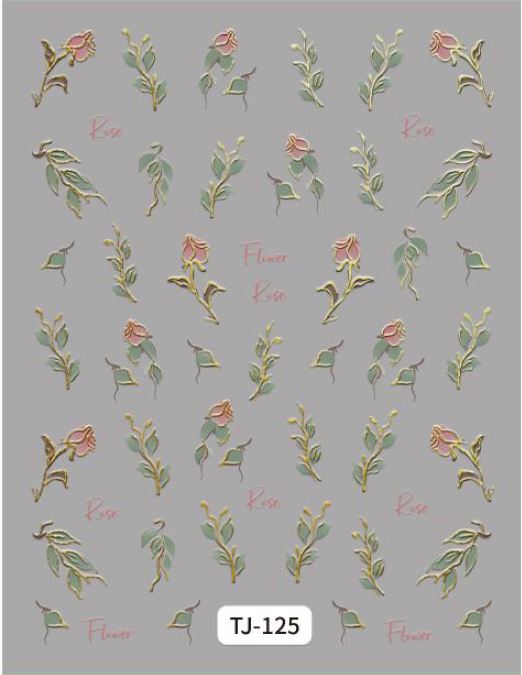 5D Self-Adhesive Nail Art Stickers - Rose 125