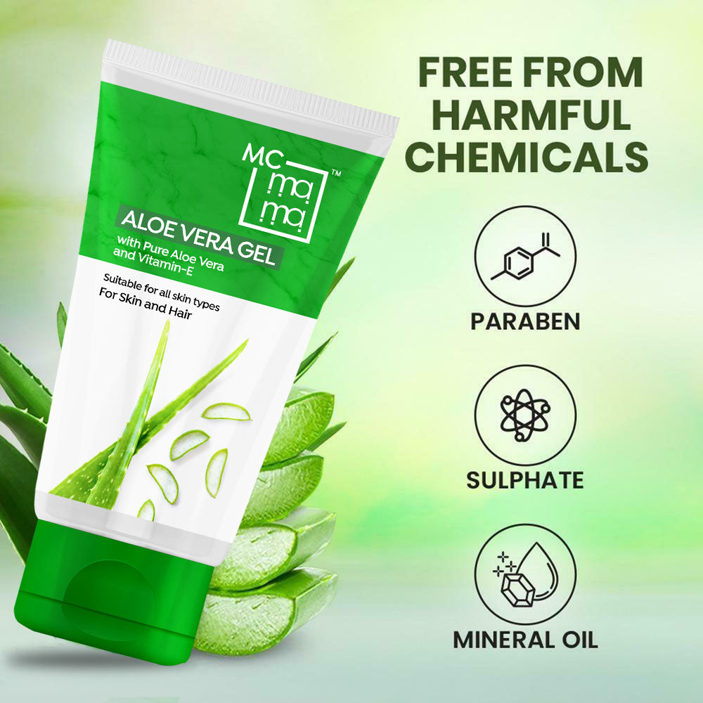 Aloevera Gel With Pure Aloevera and Vitamin E Suitable for all skin & Hair types - 200g