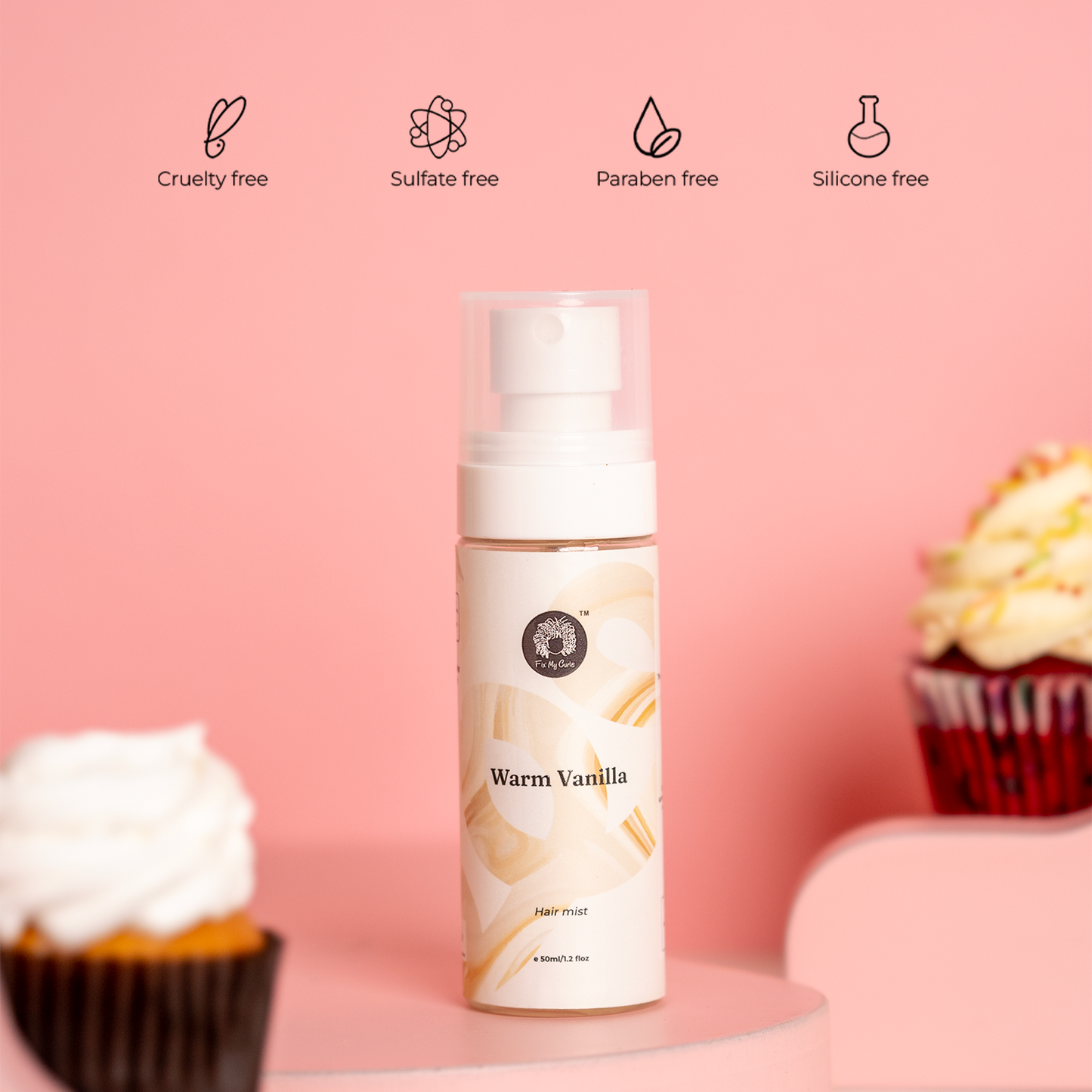 Hair Mist Fragrance | Warm Vanilla Scent | Notes of Brown Sugar, Vanilla, Musk |Alcohol Free & Unisex | 50ml