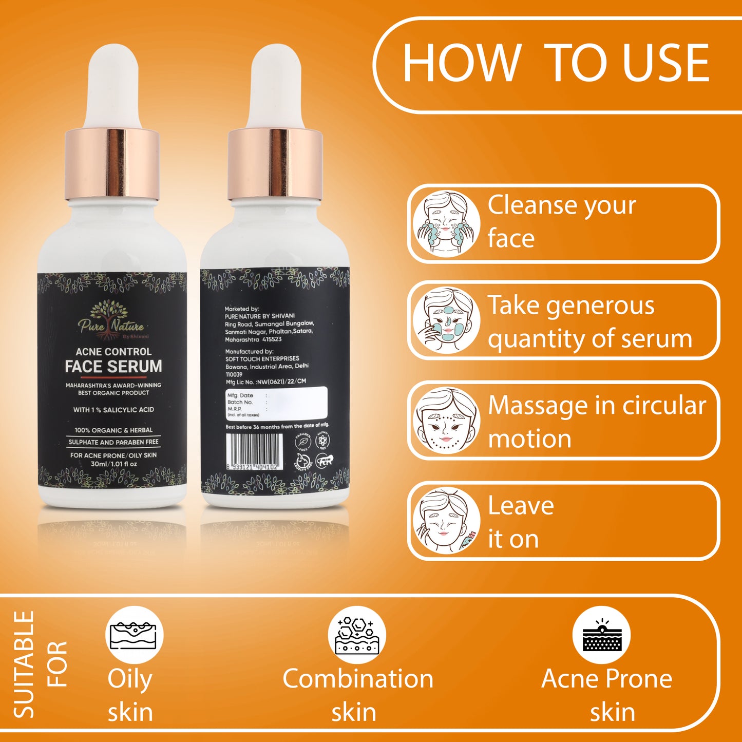 Pure Nature Acne Control Face Serum