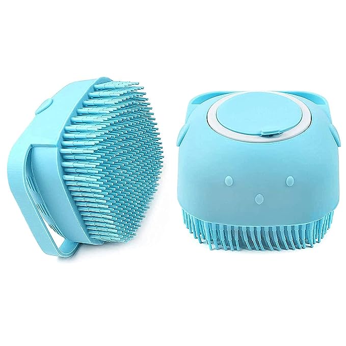 Silicone Body Brush - Bathing Brush for Skin Deep Cleaning Massage, Dead Skin Removal Exfoliating, for Men & Women (Mint Green) (Bath Brush with Soap Dispenser)