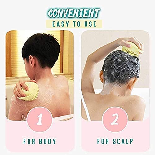 Silicone Body Brush - Bathing Brush for Skin Deep Cleaning Massage, Dead Skin Removal Exfoliating, for Men & Women (Mint Green) (Bath Brush with Soap Dispenser)