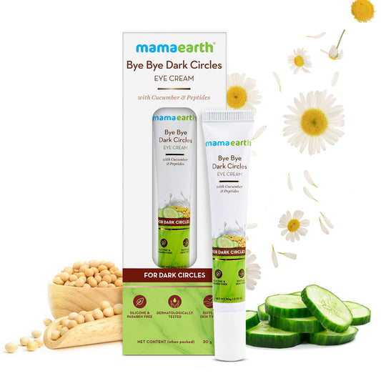 Bye Bye Dark Circles Eye Cream with Cucumber and Peptides for Dark Circles - 20 g | Reduces Dark Circles | Nourishes Under Eye Skin