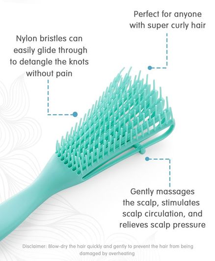 Set of Detangler Hair Comb Brush + Scalp Massager