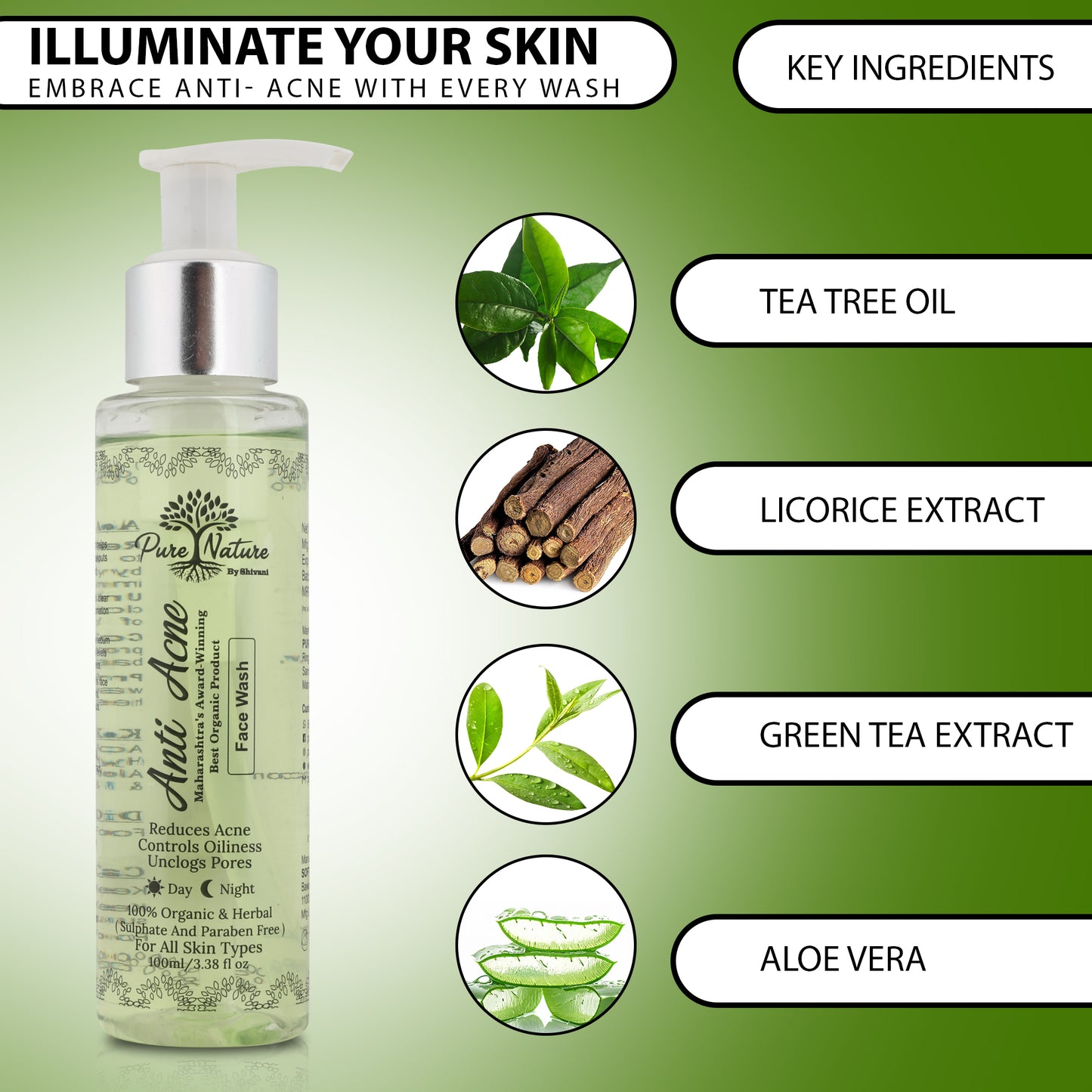 Pure Nature Anti Acne Face Wash