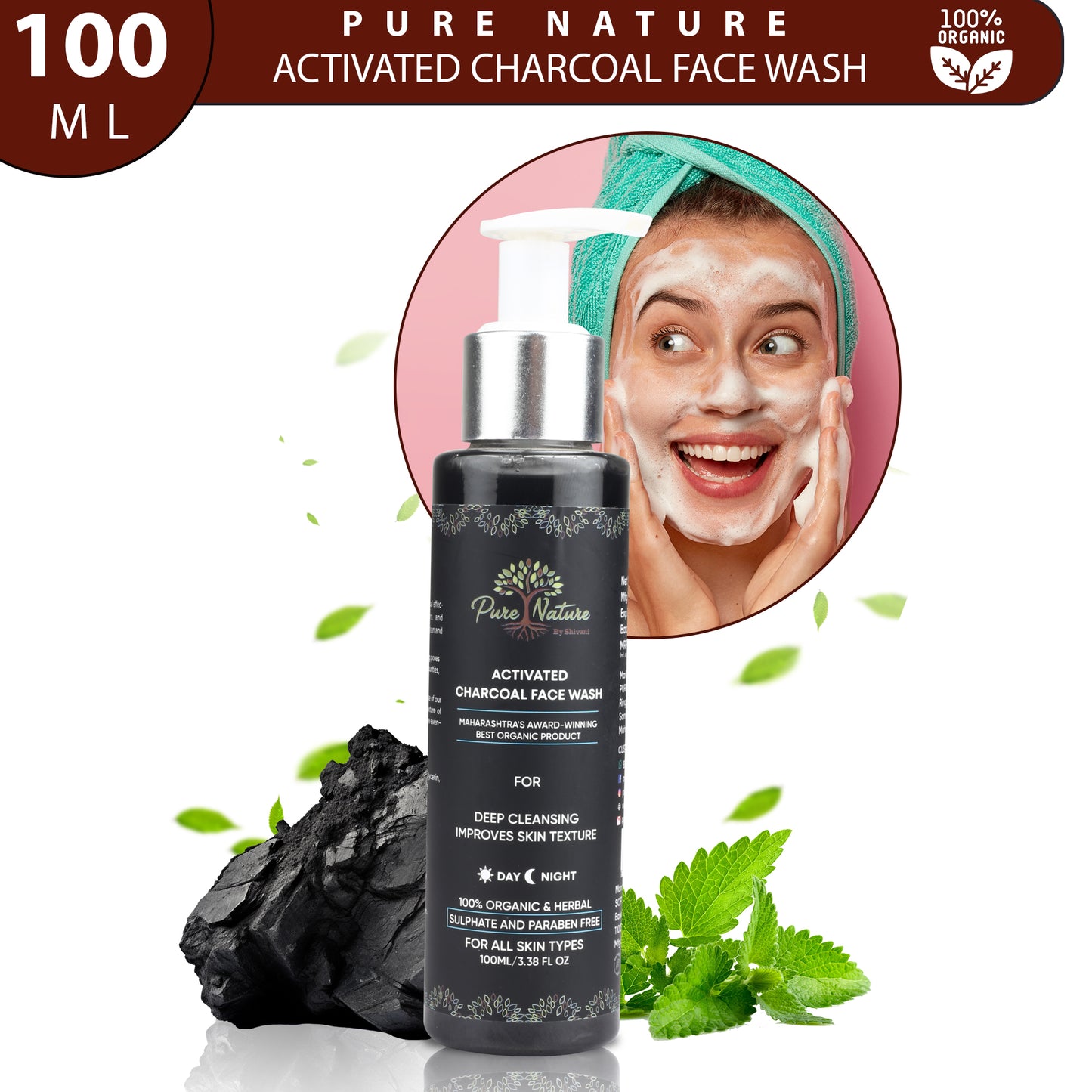 Pure Nature Activated Charcoal Face Wash