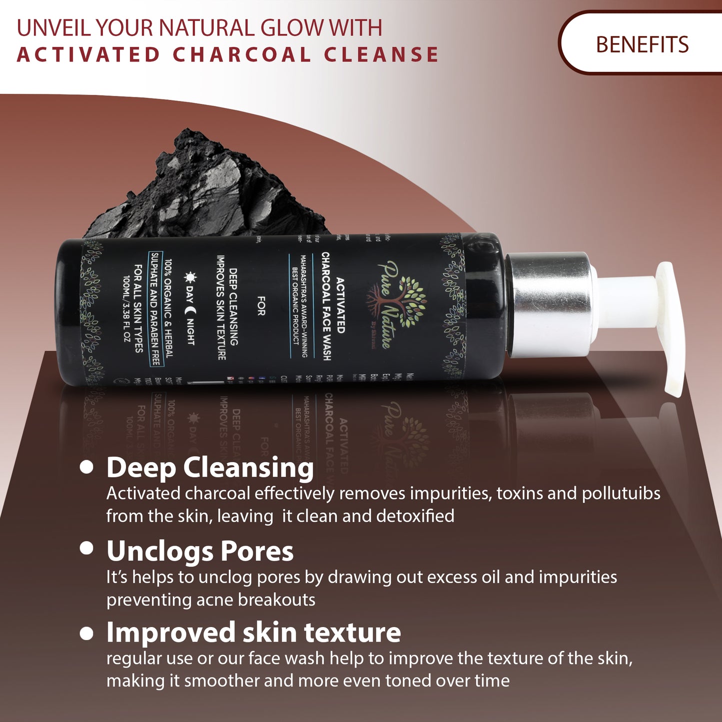 Pure Nature Activated Charcoal Face Wash