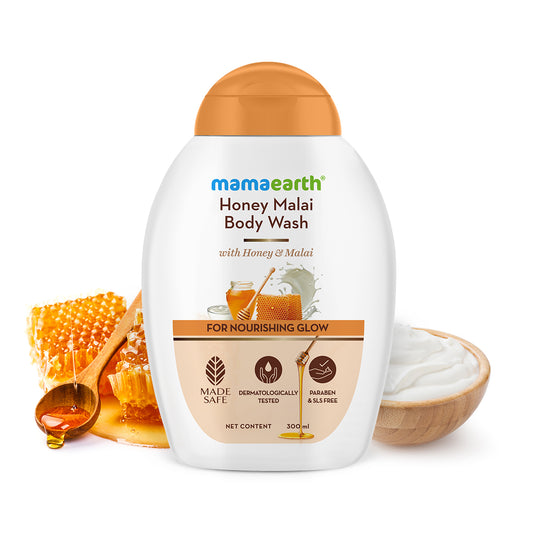 Honey Malai Body Wash with Honey & Malai for Nourishing Glow - 300 ml | Gently Cleanses | Replenishes Moisture