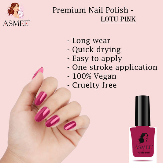 Asmee Combo of 3 Nail Polish - Lotus Pink , Maple Leaves, Pearl Pink