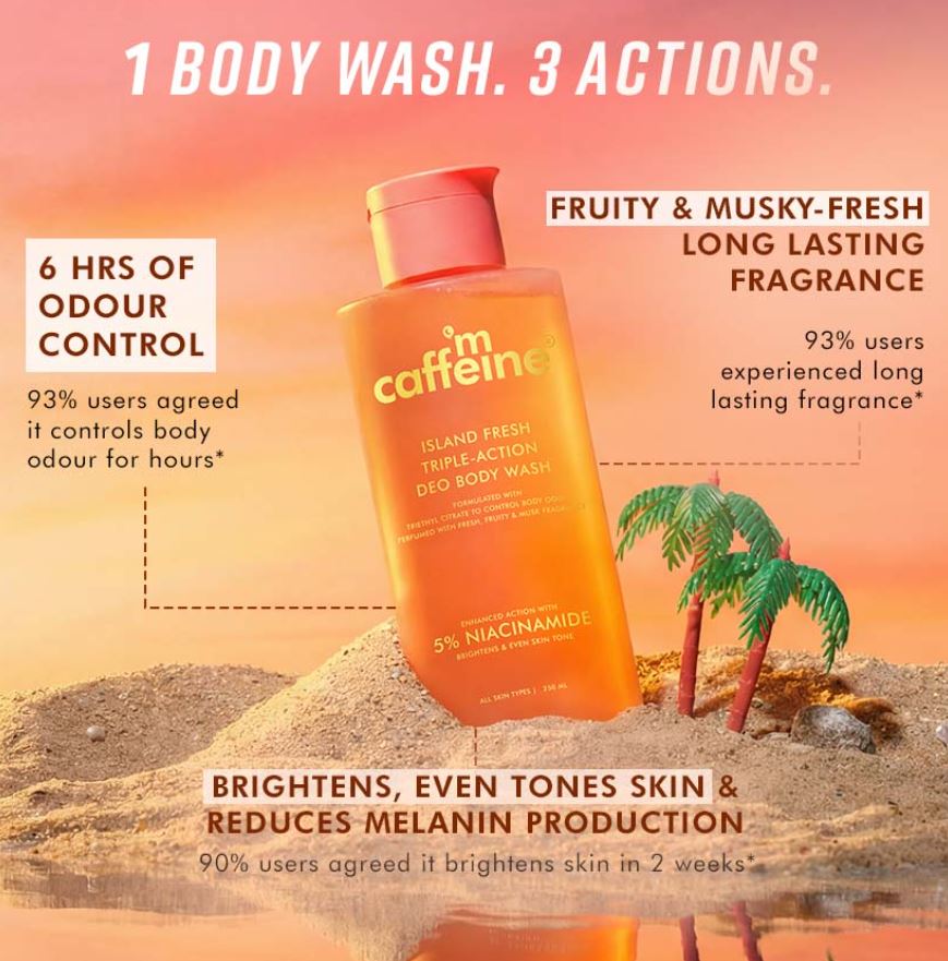 mCaffeine Island Fresh Triple Action Deo Body Wash