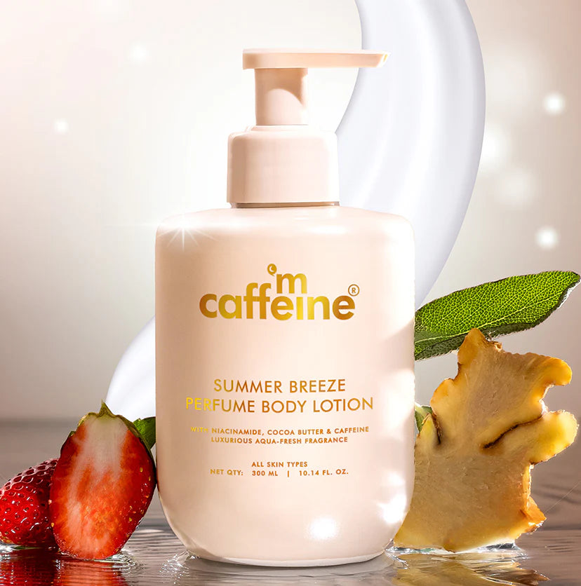 mCaffeine Summer Breeze Perfume Body Lotion with Niacinamide & Cocoa Butter |Fresh Aquatic Fragrance