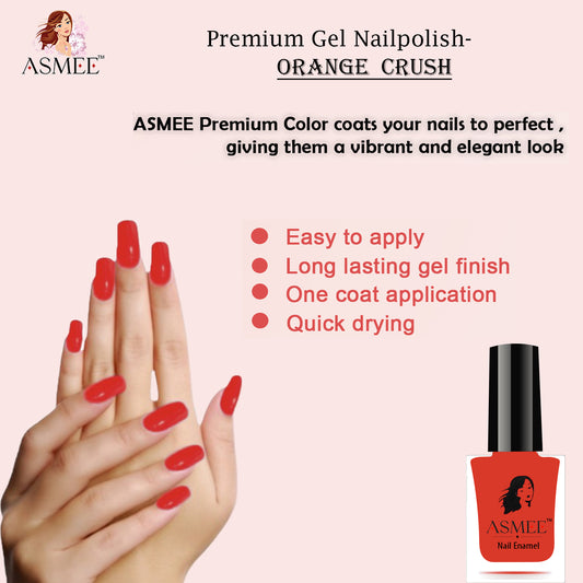 Asmee Premium Gel Nail Polish - Orange Crush