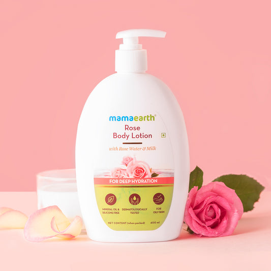 Rose Body Lotion with Rose Water and Milk For Deep Hydration | Intense Hydration | Non-Greasy | Softens Skin- 400 ml