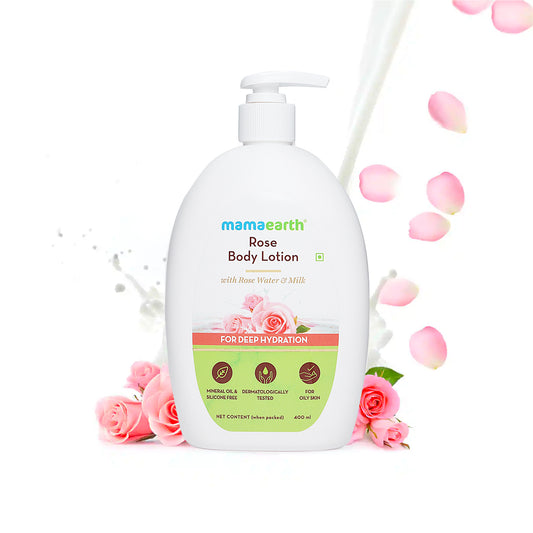 Rose Body Lotion with Rose Water and Milk For Deep Hydration | Intense Hydration | Non-Greasy | Softens Skin- 400 ml