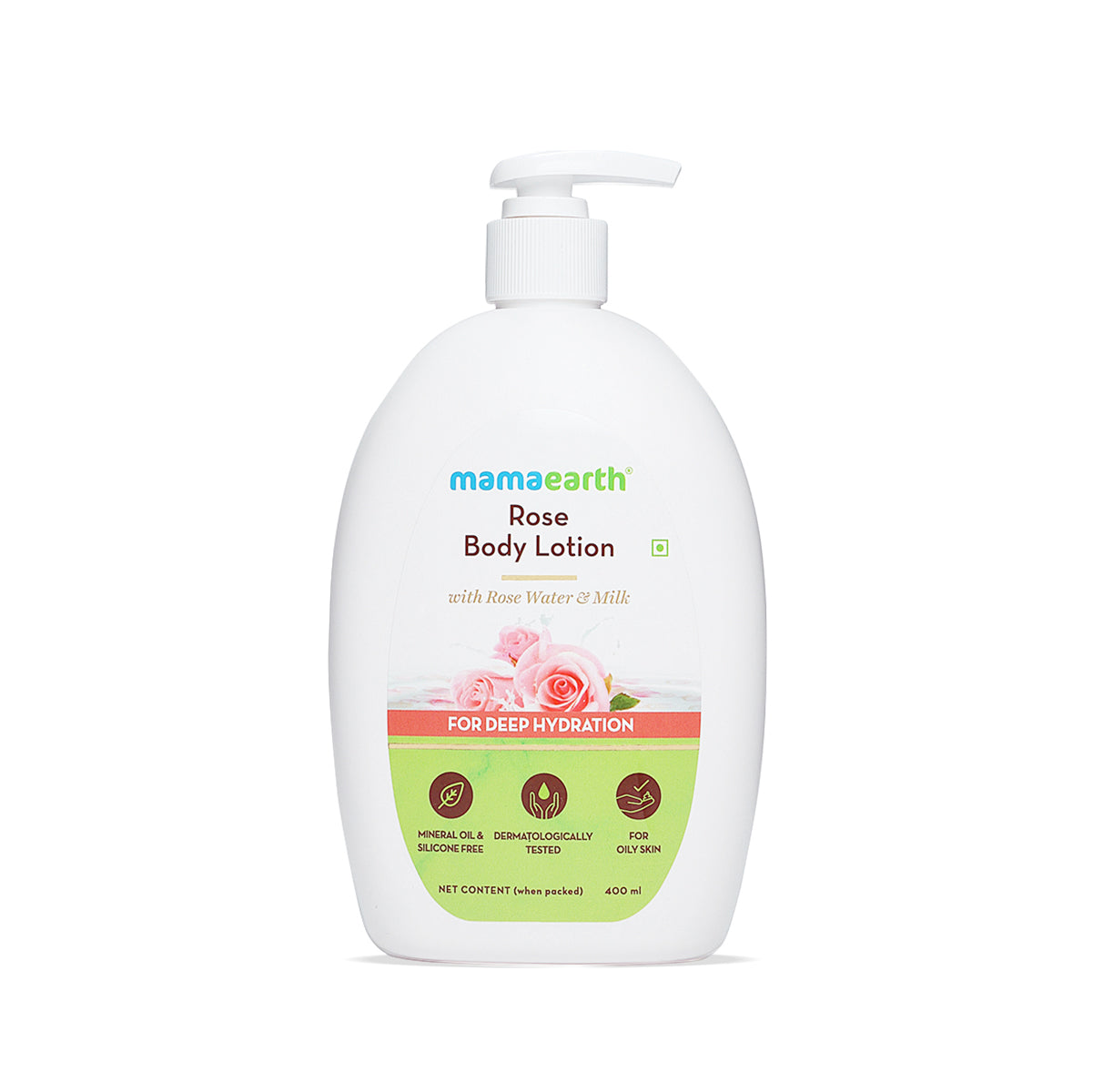 Rose Body Lotion with Rose Water and Milk For Deep Hydration | Intense Hydration | Non-Greasy | Softens Skin- 400 ml