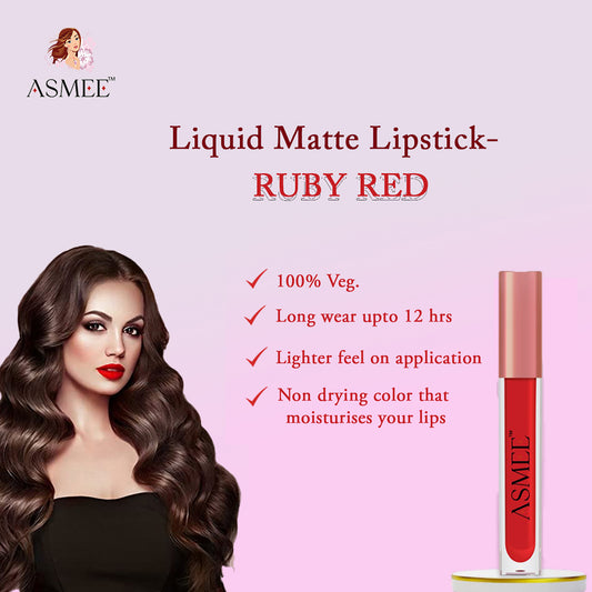 Asmee Liquid Matte lipstick - Ruby Red