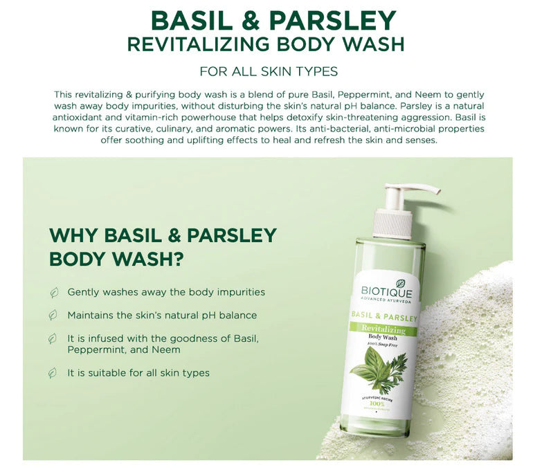 Basil & Parsley Revitalizing Body Wash 200ml