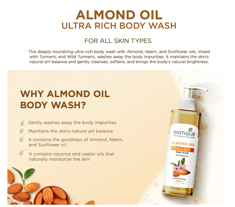 Almond Oil Ultra Rich Body Wash 200ml