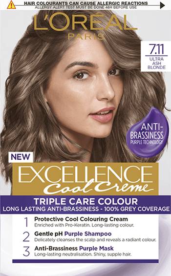 Excellence Cool Creme permanent hair dye - 7.11 Ultra Ash Blonde