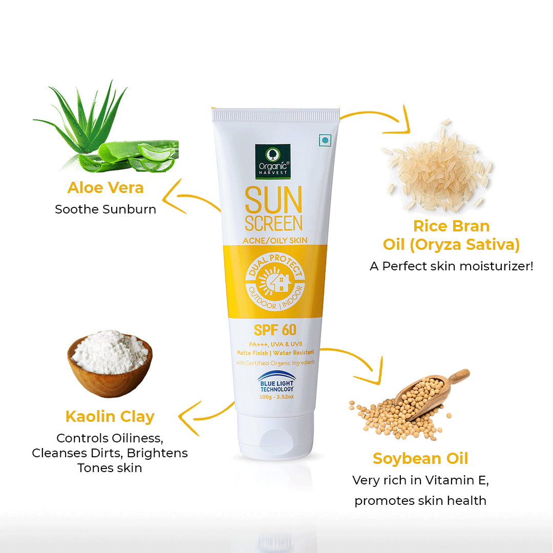 Oily Skin SPF 60 Sunscreen With Kakadu Plum, Acai Berry & Chia Seeds - 100gm