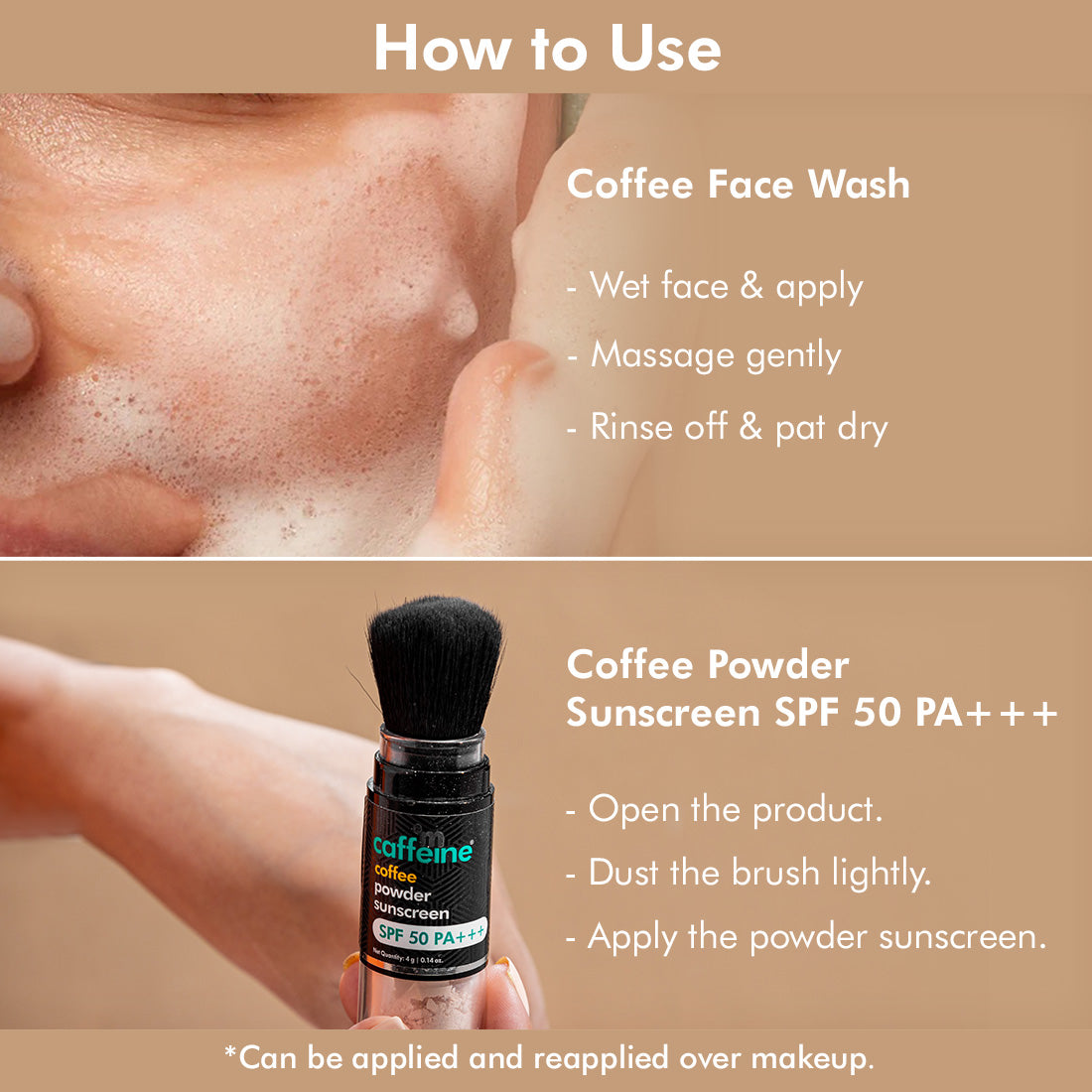 mCaffeine Coffee Cleanse & Protect SPF 50+++ Routine