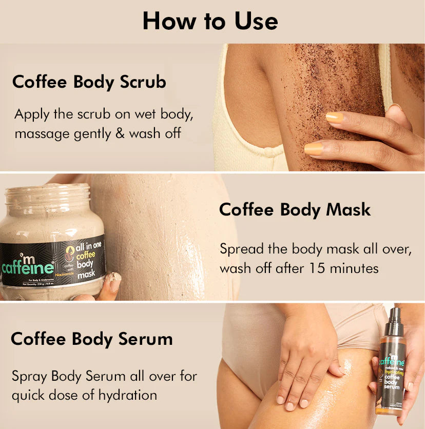 mCaffeine Coffee Detan & Hydrate Complete Body Care Routine