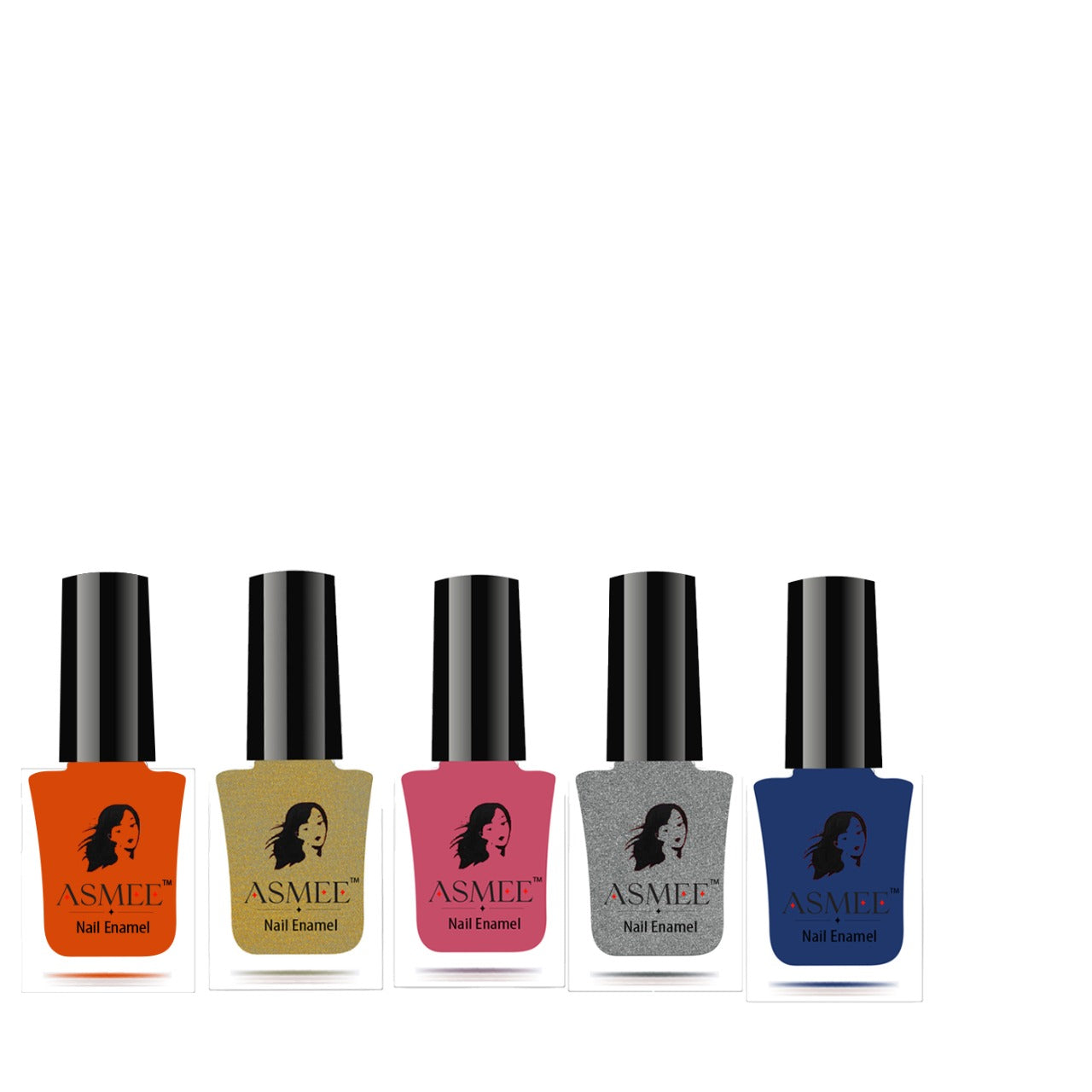 Asmee Combo of 5 Classic Nail Polish