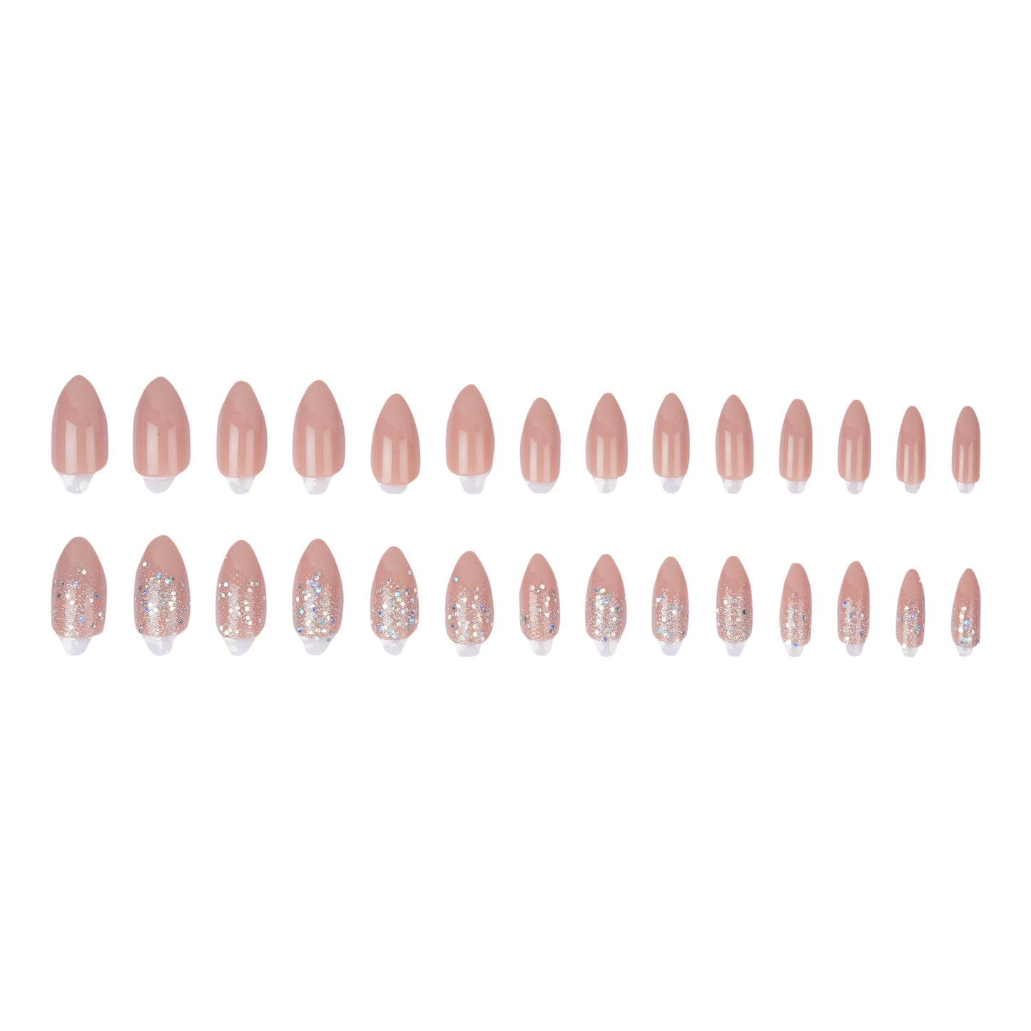 Stick On Nails |  Beige Artificial Reusable Acrylic Press on Nails With Quick Dry Nail Glue