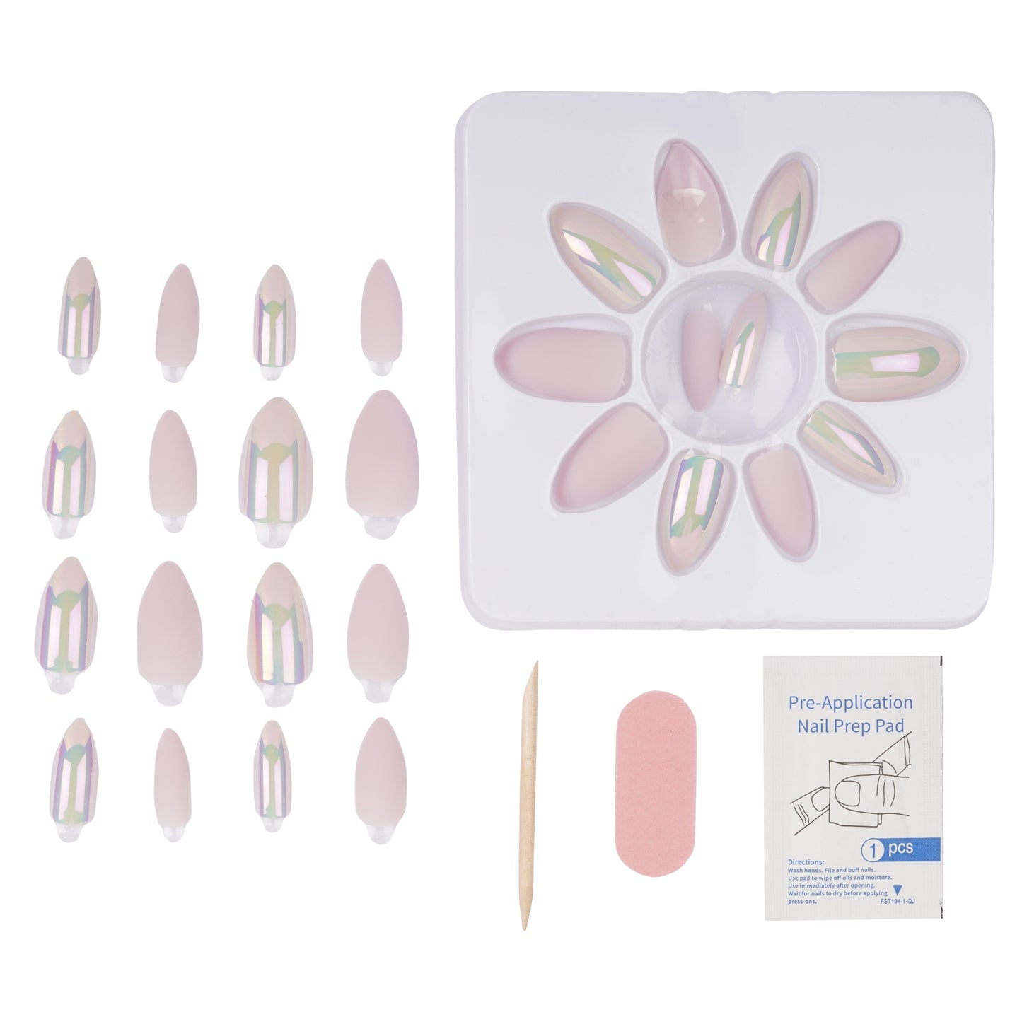 Stick On Nails |  Blush Pink Artificial False Press on Nails Extension With Quick Dry Glue