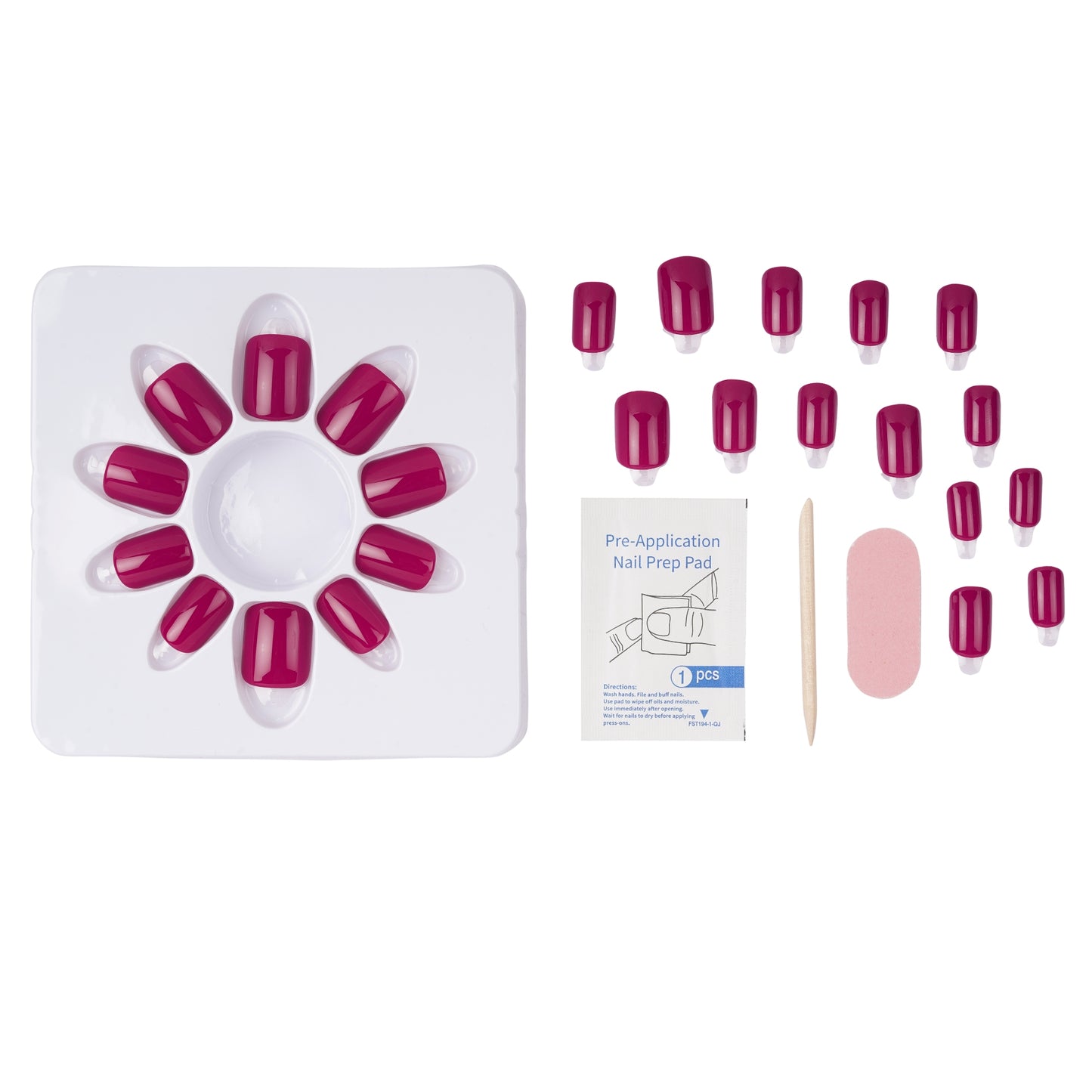 Stick On Nails | Brick Red Artificial Reusable Press on Nails With Quick Dry Nail Glue