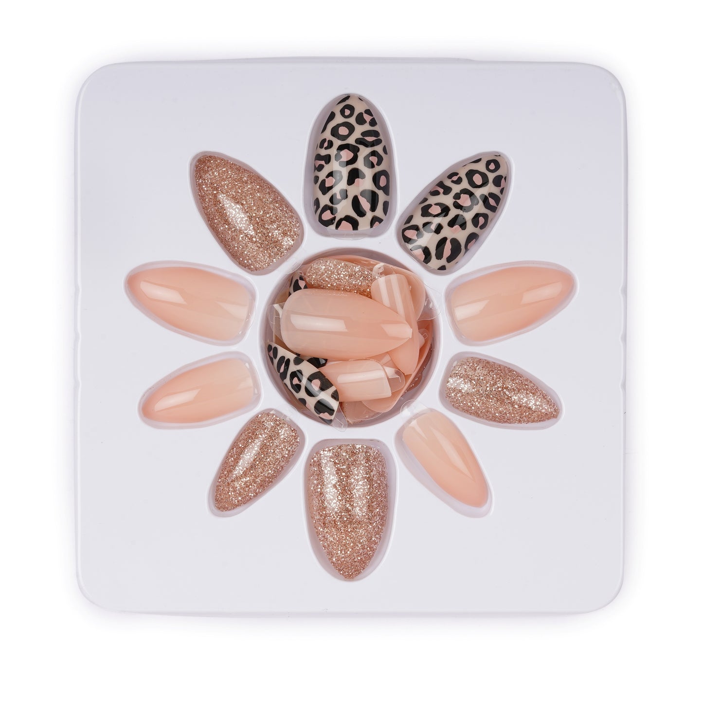 Stick On Nails | Dashing Diva Press Magic Animalier, Blush Pink Acrylic Reusable Press on Nails With Quick Dry Nail Glue, Pack of 2