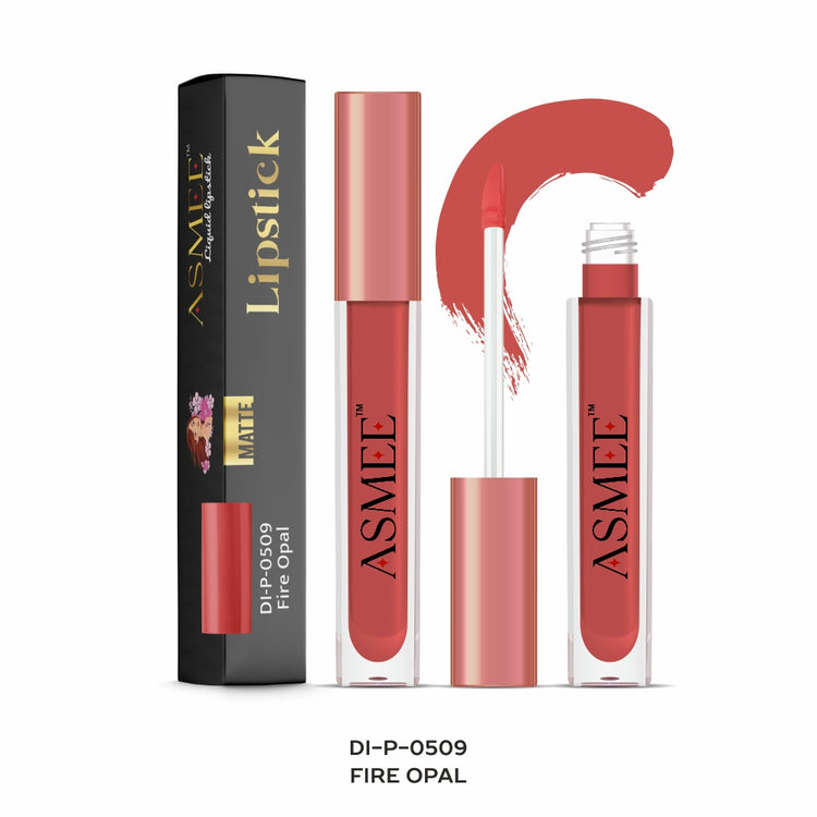 Asmee Liquid Lipstick -Fire Opal  &  Get Glossy  Lipstick-Mulberry  Free