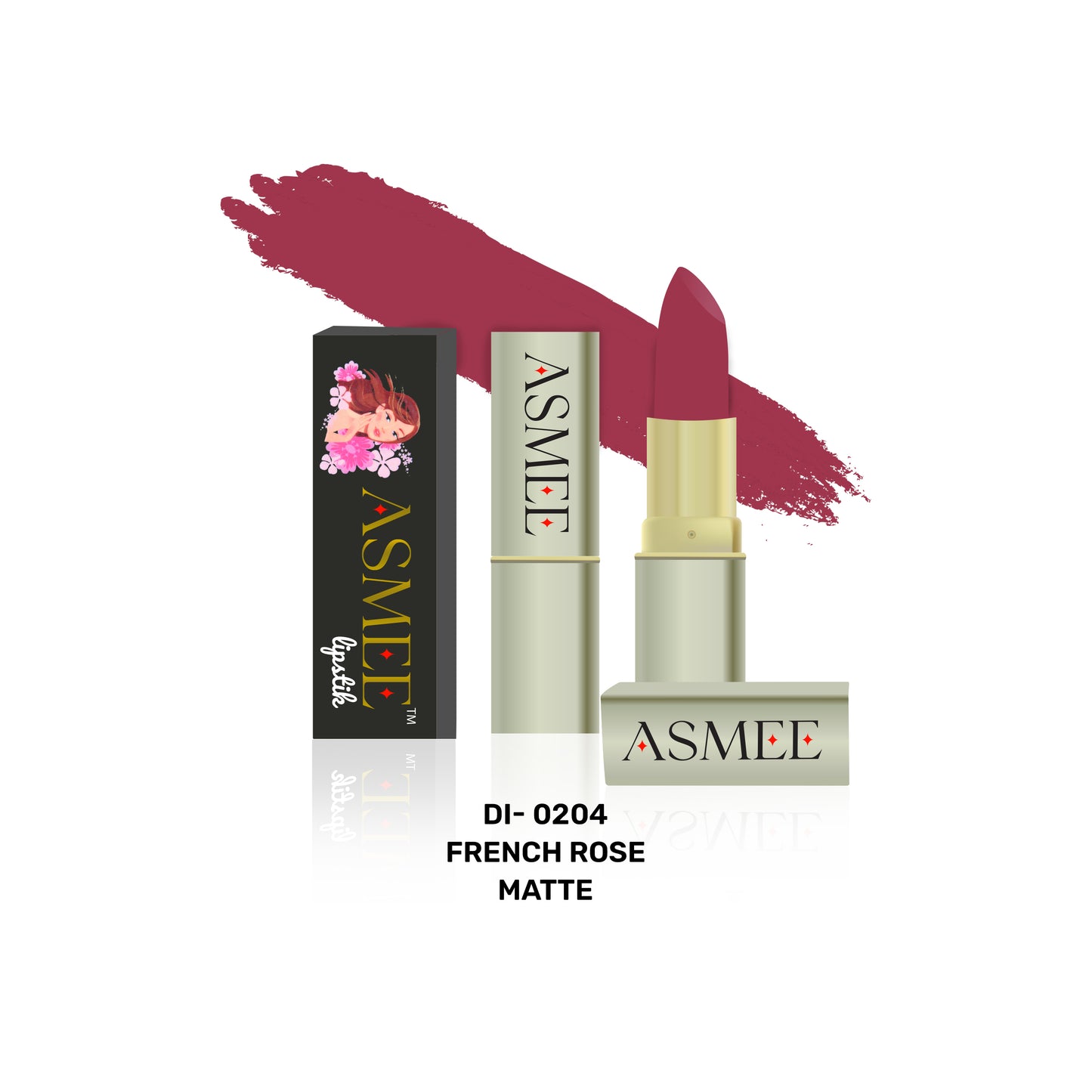 Asmee Liquid Lipstick - Berry Fantasy  &  Get Matte Lipstick- French Rose Free