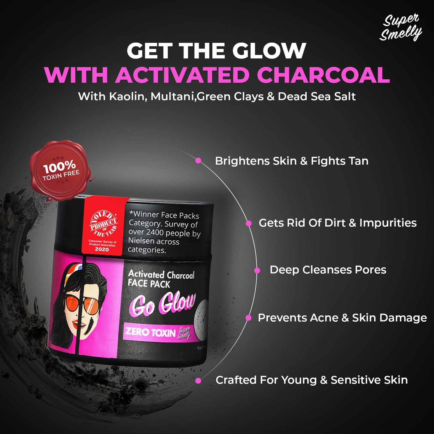 Go Glow Activated Charcoal Face Pack