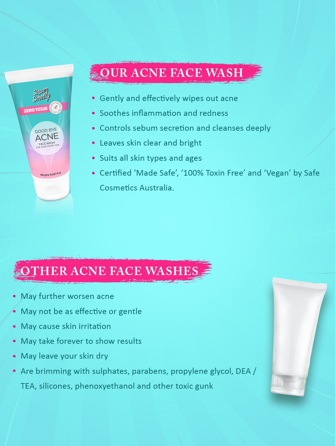 Super Smelly Goodbye Acne Face wash