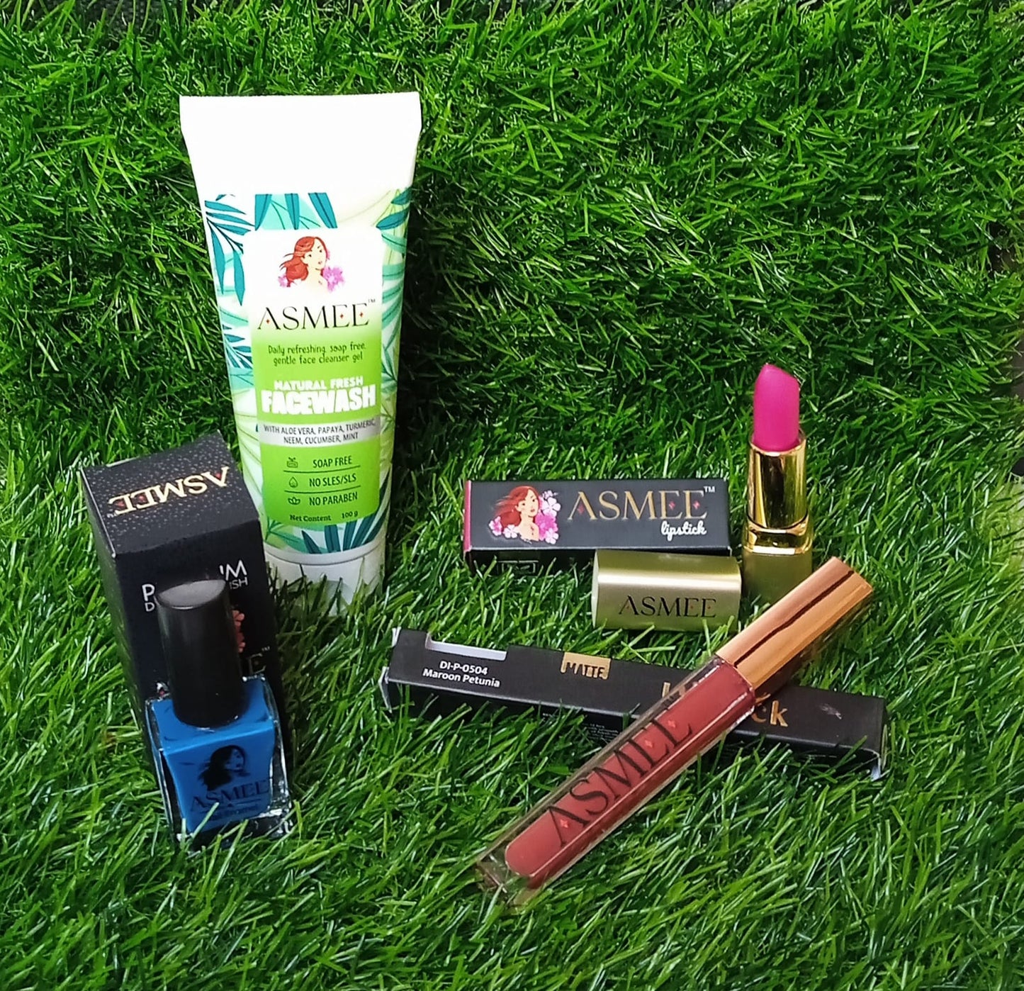 Asmee Hamper - Facewash, Nailpolish, Lipstick