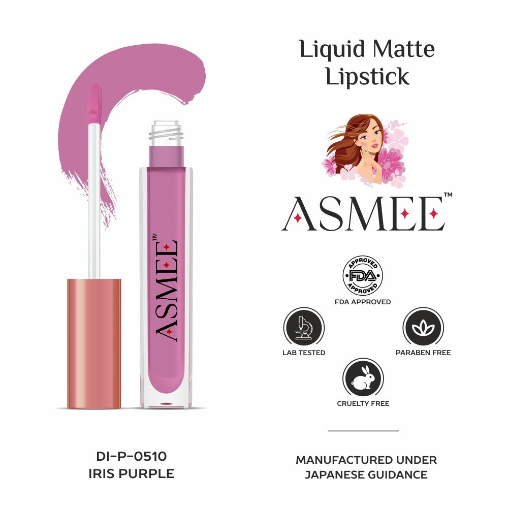 Purple liquid matte lipstick