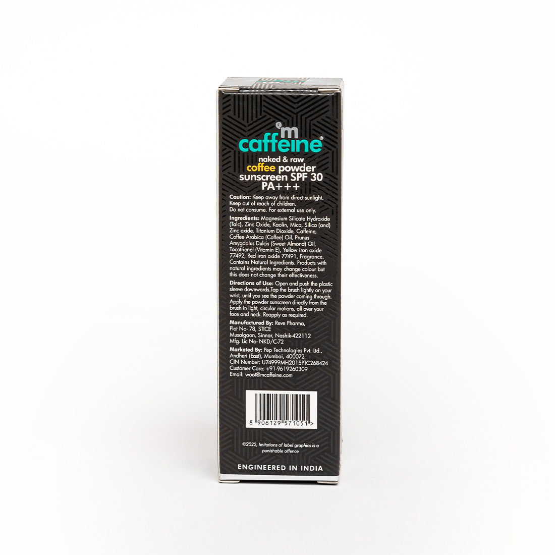 mCaffeine SPF 30 PA+++ Coffee Powder Sunscreen - 100% Mineral, Matte Sunscreen with No White Cast