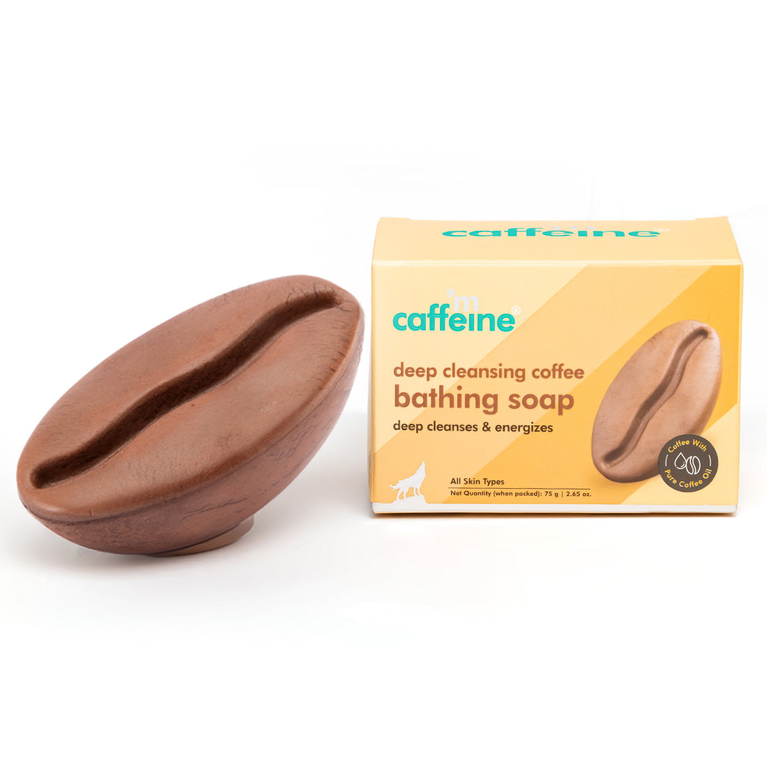 mCaffeine Deep Cleansing Coffee Soap with Vitamin E for Soft & Smooth Skin - Grade 1 Non Drying Soap