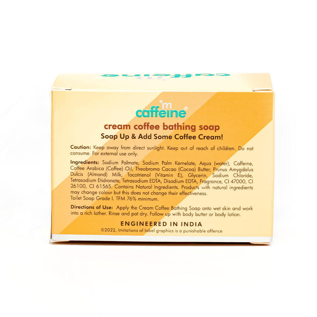 mCaffeine Cream Coffee Bath Soap with Cocoa Butter & Almond Milk for Deep Moisturization