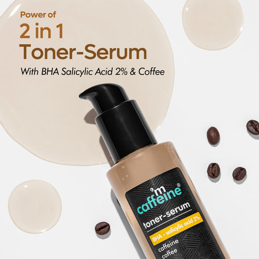 mCaffeine BHA-2% Salicylic Acid 2in1 Toner-Serum with Coffee | Unclogs Pores & Removes Blackheads