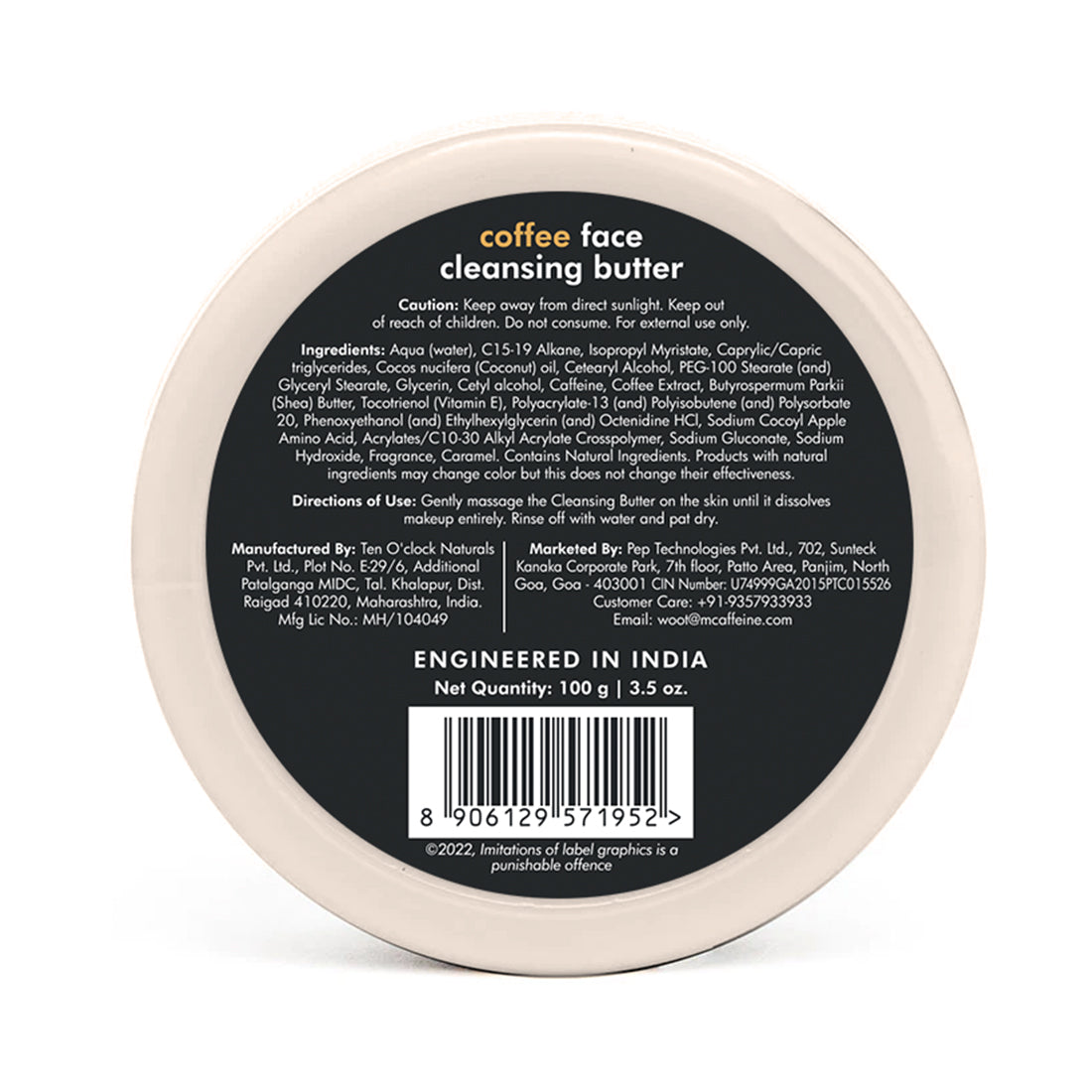 mCaffeine Coffee Face Cleansing Butter